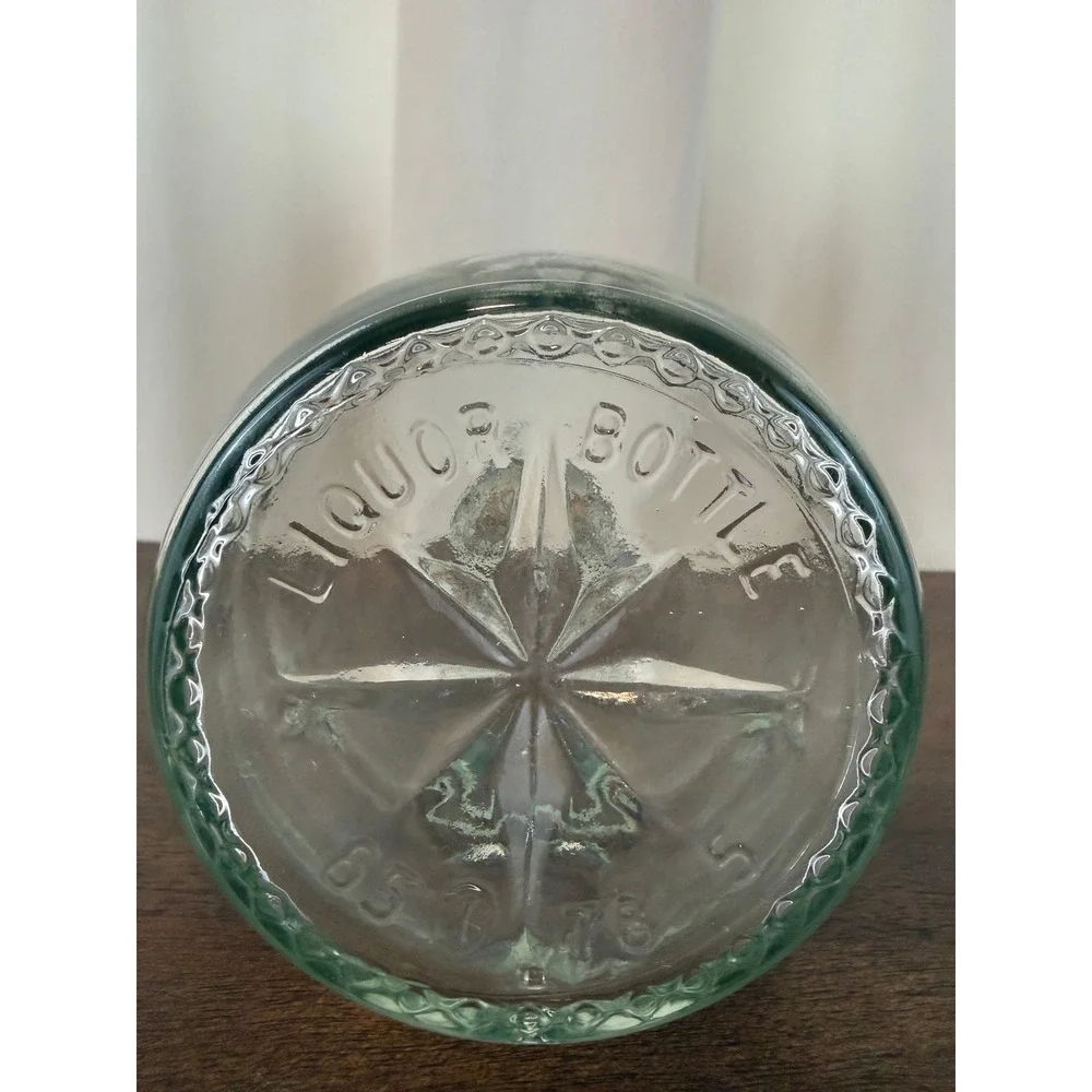 VTG Clear Glass MCM Atomic Starburst‎ Decanter/Bottle with Stopper 10.5